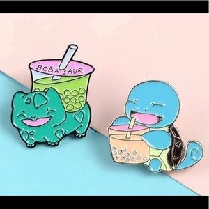 New pair Pokémon Squirtle Bulbasaur matcha pins